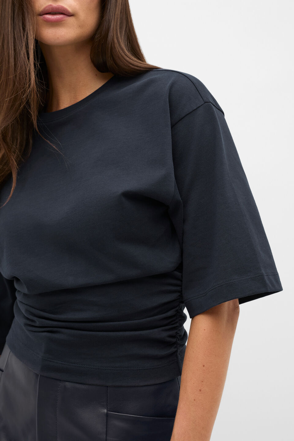 Waisted Crop Tee  Twilight Blue