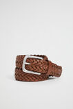 Braided Leather Belt  Tan  hi-res