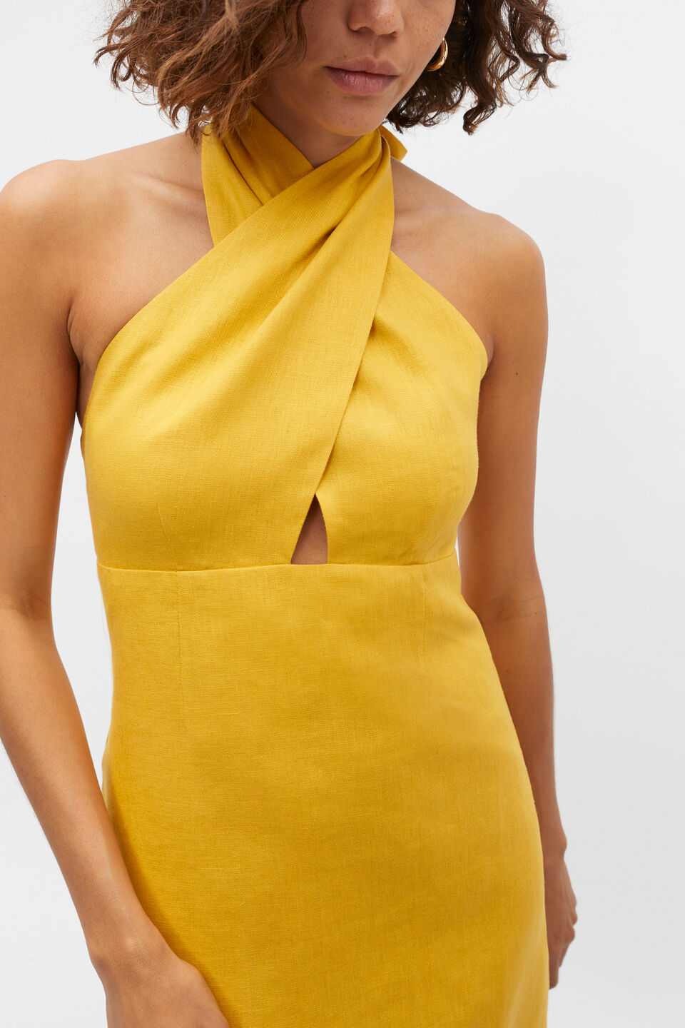 Linen Halter Mini Dress  Sundaze