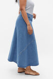 Denim Flare Midi Panel Skirt  Sea Blue Wash  hi-res