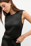 Textured Satin Top  Black  hi-res