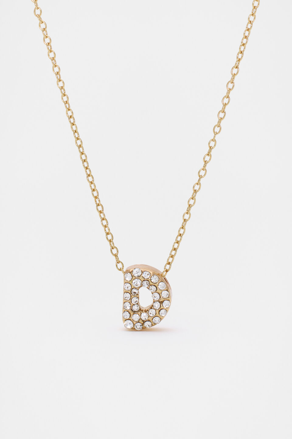 Initial Jewel Bubble Necklace  D