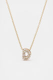 Initial Jewel Bubble Necklace  D  hi-res