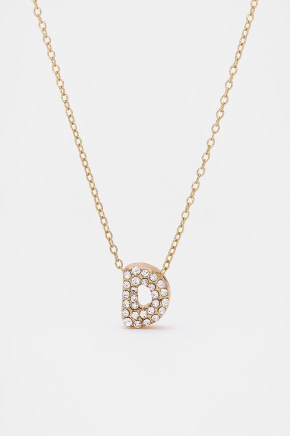 Initial Jewel Bubble Necklace  D  hi-res