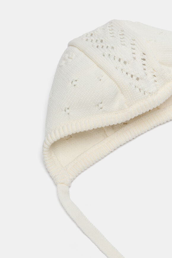 Bobble Knit Bonnet  Classic Cream  hi-res