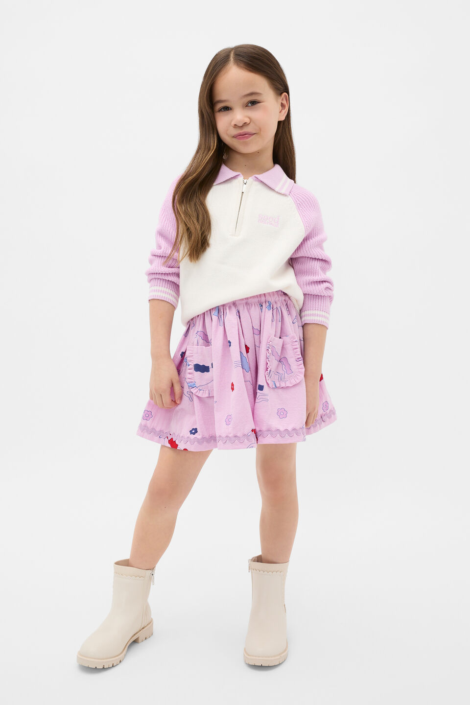 Logo Zip Cardigan  Orchid