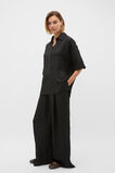 Textured Satin Gathered Pant  Black  hi-res