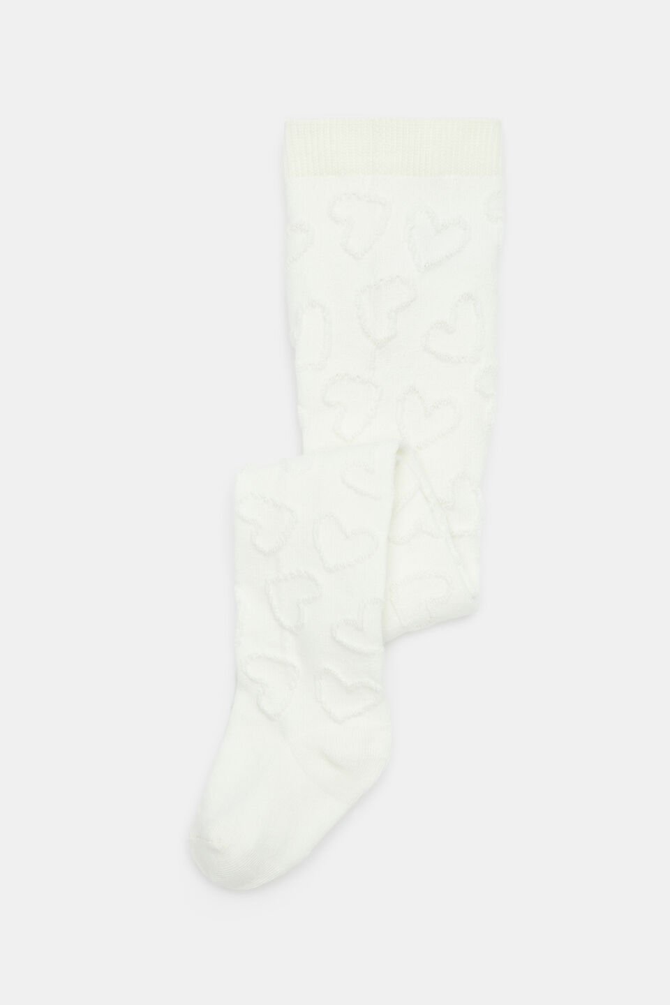 Baby Heart Jacquard Tights  Vanilla