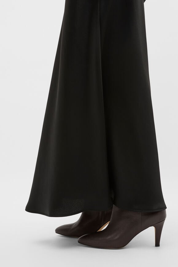Satin Midi Skirt  Black  hi-res