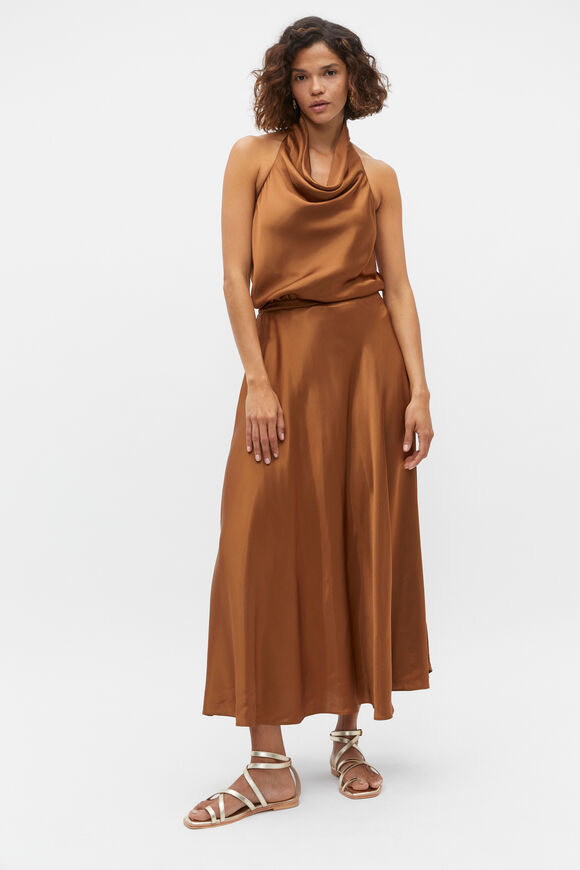 Satin Circle Skirt  Cinnamon Spice  hi-res