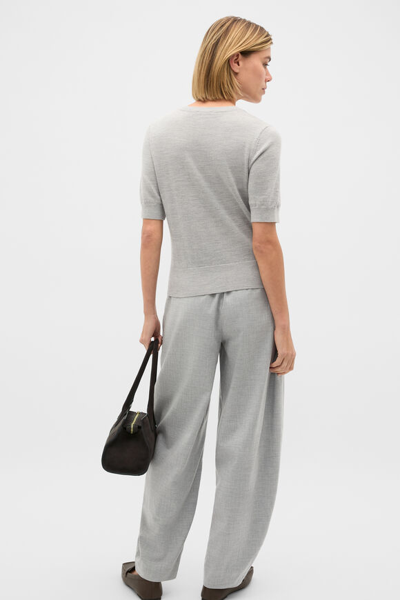 Australian Merino Crew Neck Tee  Slate Marle  hi-res