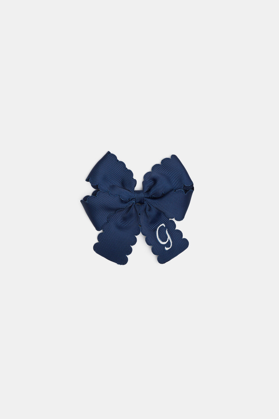 Grosgrain Initial Bow Duck Clip  G