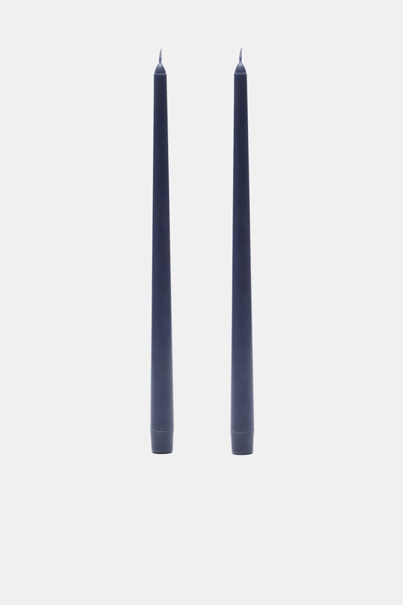 Tall Taper Candle Set of 2  Vintage Indigo  hi-res