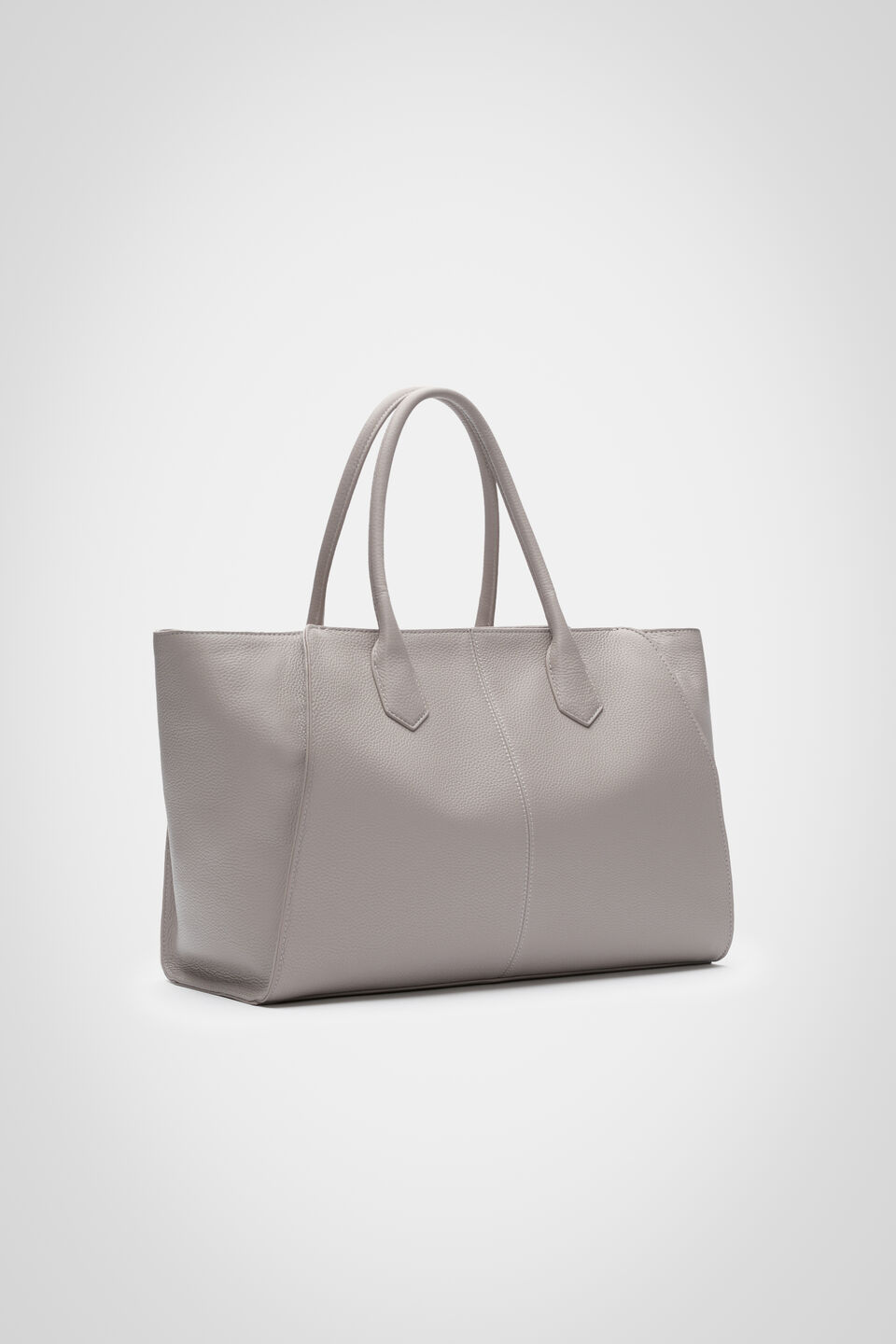 Softly Structured Leather Tote  Slate