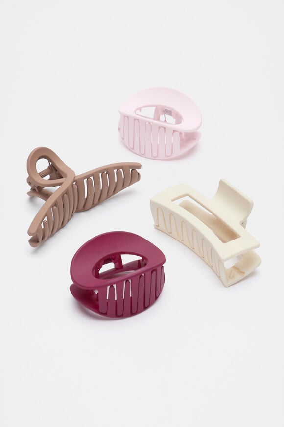 Curved Hair Claw Pack  Sangria  hi-res