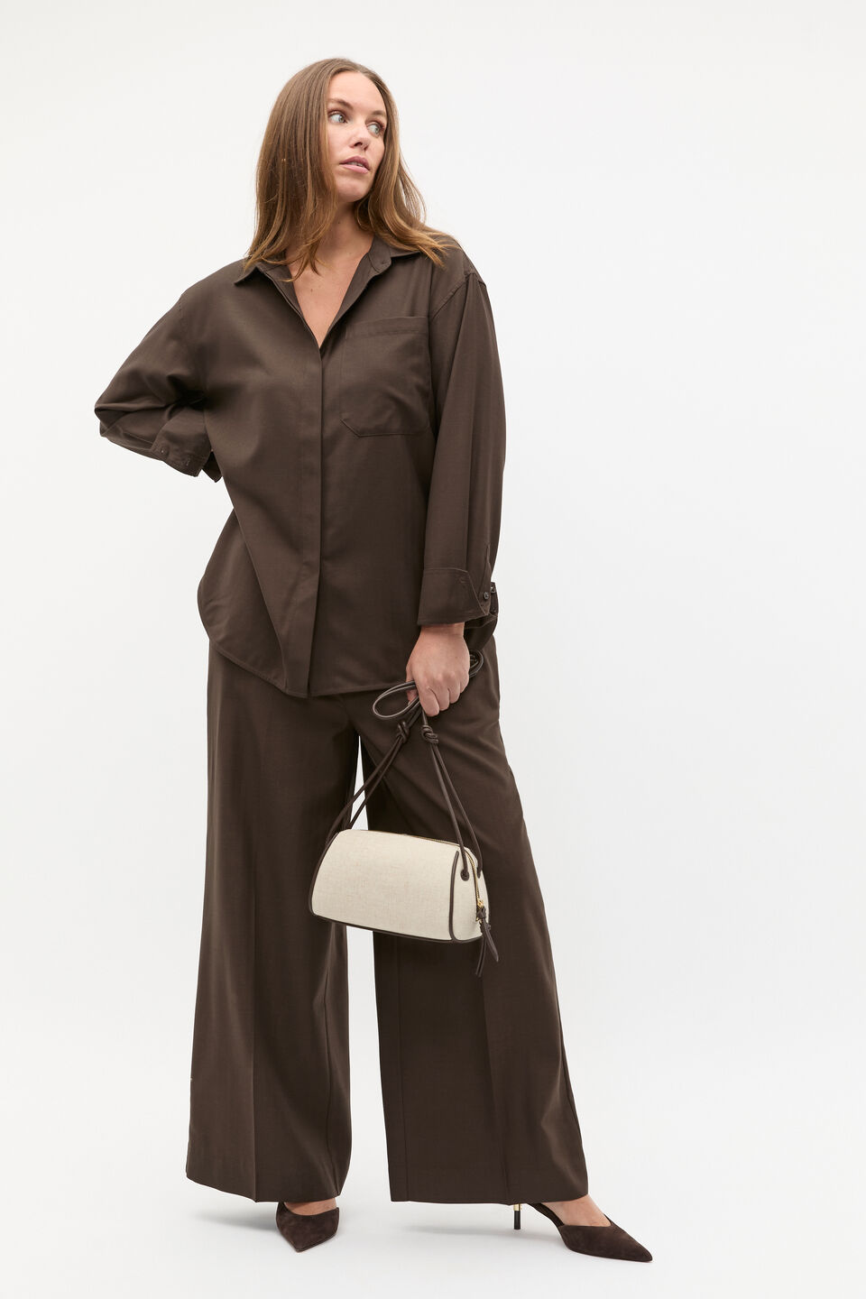 Soft Suiting Utility Shirt  Dark Espresso