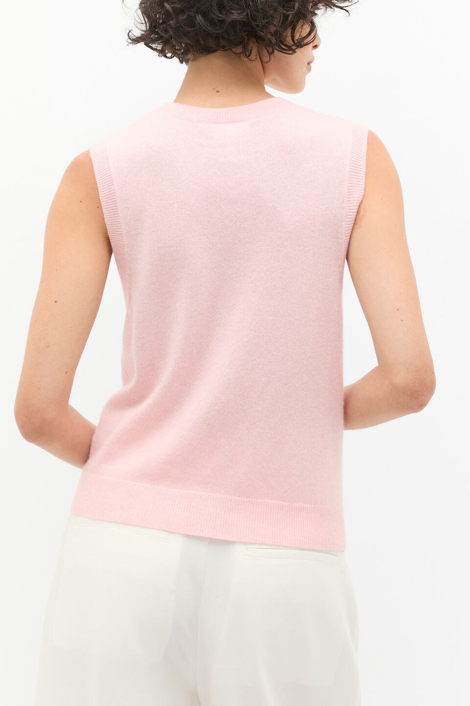 Cashmere Knit Vest  Rose Petal Marle