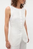 Linen Concealed Placket Vest  Whisper White  hi-res