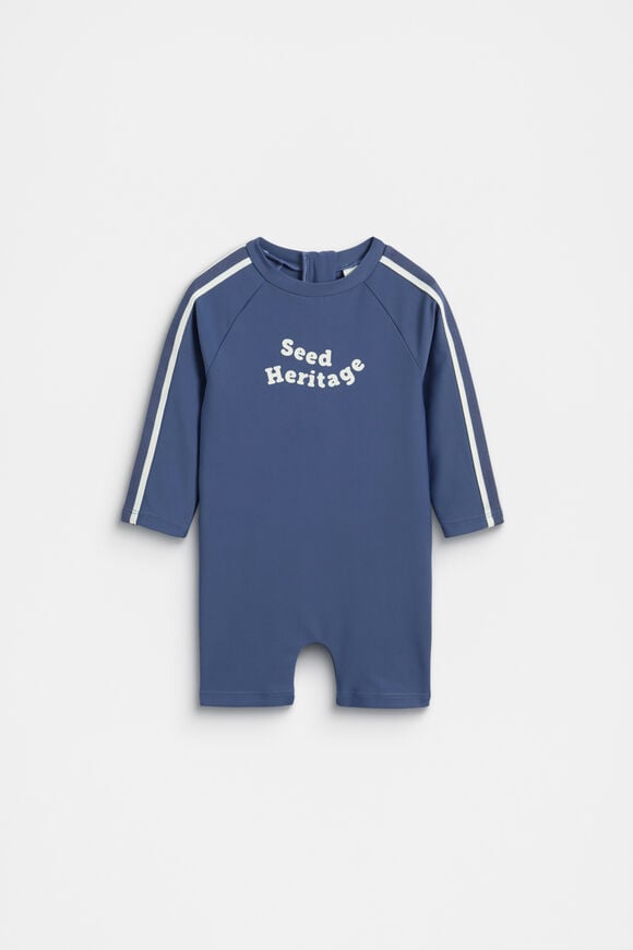 Side Tape Swimsuit  Washed Navy  hi-res