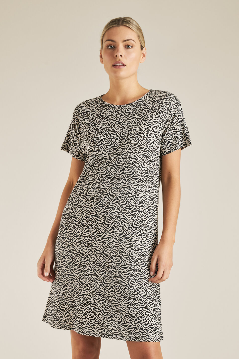 Animal Print Tee Dress  