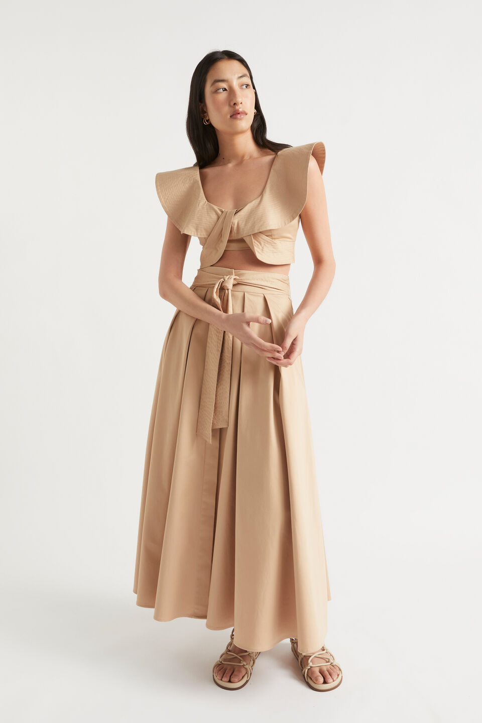 Tailored Flounce Bodice  Light Chestnut