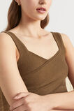 Cross Front Knit Top  Pecan Brown  hi-res