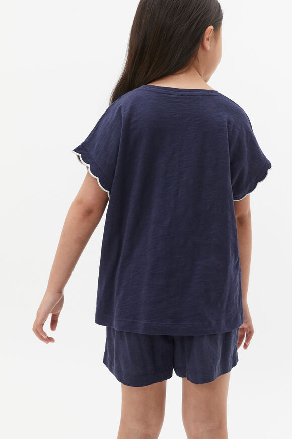 Scallop Detail Tee  New Navy  hi-res