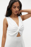 Linen Twist Front Mini Dress  Whisper White  hi-res