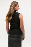 Textured Mock Neck Tank  Black  hi-res