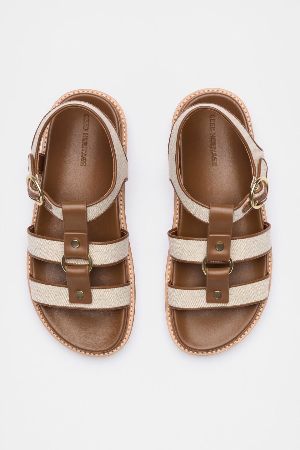 Callie Woven Caged Sandal  Deep Tan