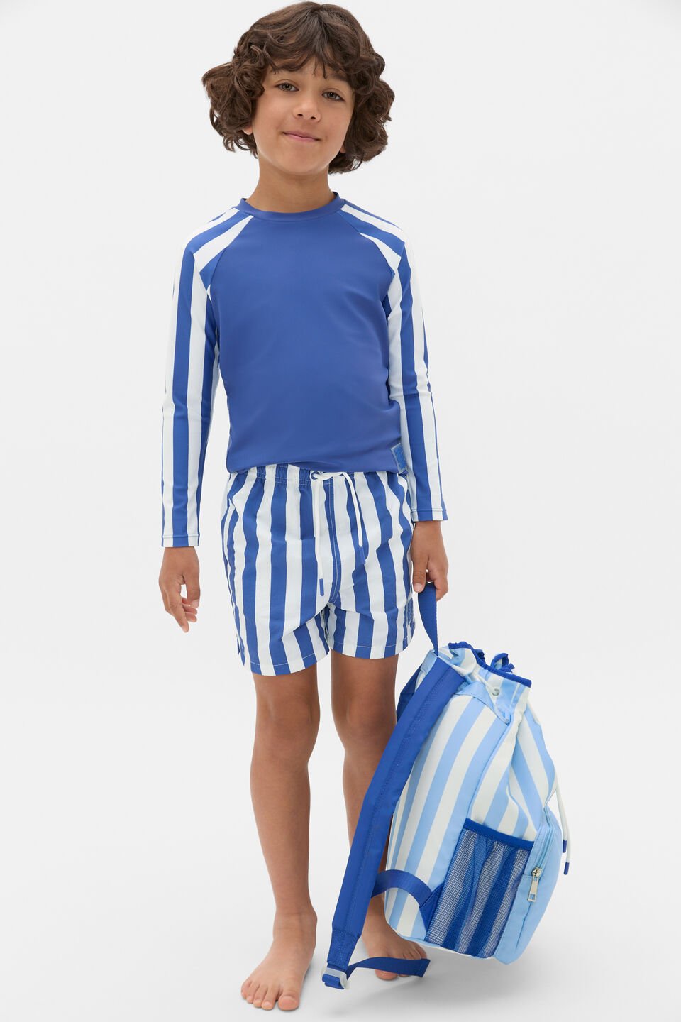 Stripe Boardshort  Retro Blue
