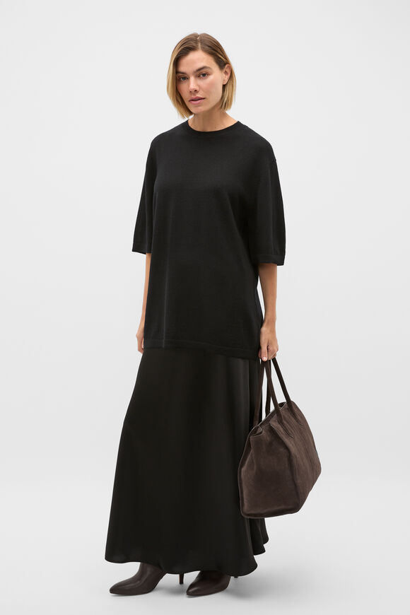 Australian Merino Oversized Tee  Black  hi-res