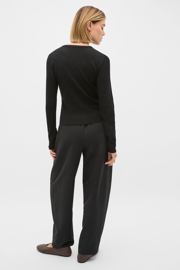 Australian Merino Cardigan  Black  hi-res