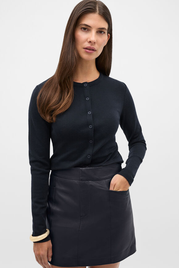 Australian Merino Cardigan  Twilight Blue  hi-res