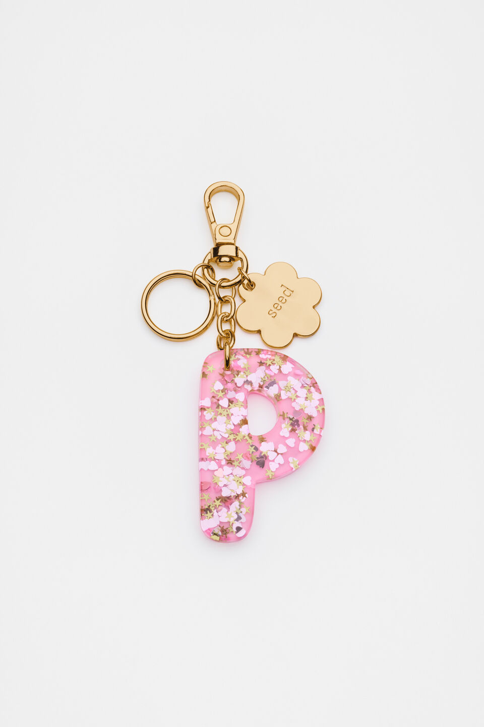 Glitter Initial Bag Charm  P