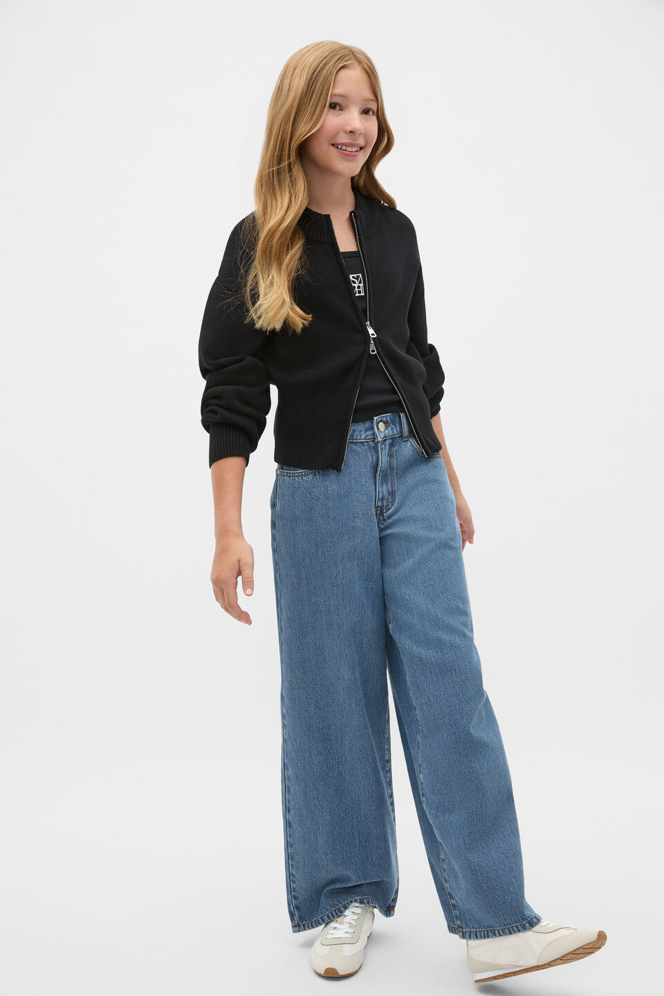 Zip Through Knit Cardigan  Black