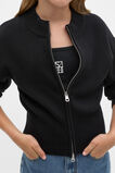 Zip Through Knit Cardigan  Black  hi-res