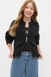 Zip Through Knit Cardigan  Black  hi-res