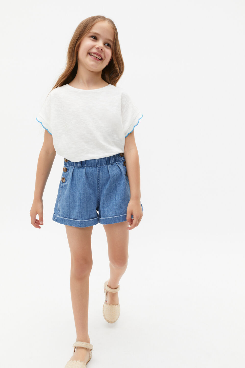 Scallop Detail Tee  Canvas