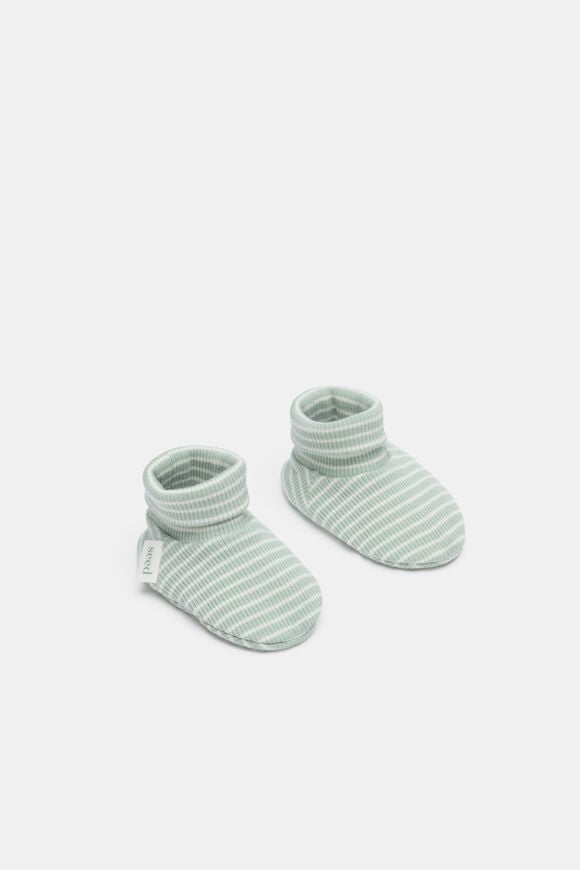 Core Rib Logo Bootie  Sage Stripe  hi-res