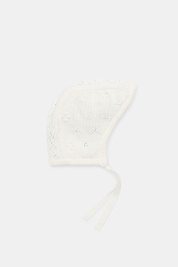 Bobble Knit Bonnet  Classic Cream  hi-res