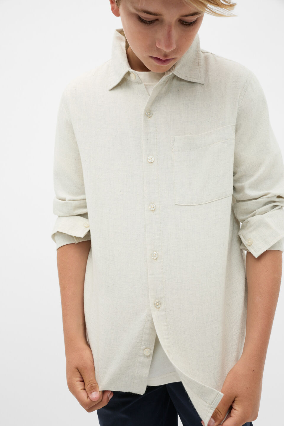 Brushed Shirt  Oat Marle