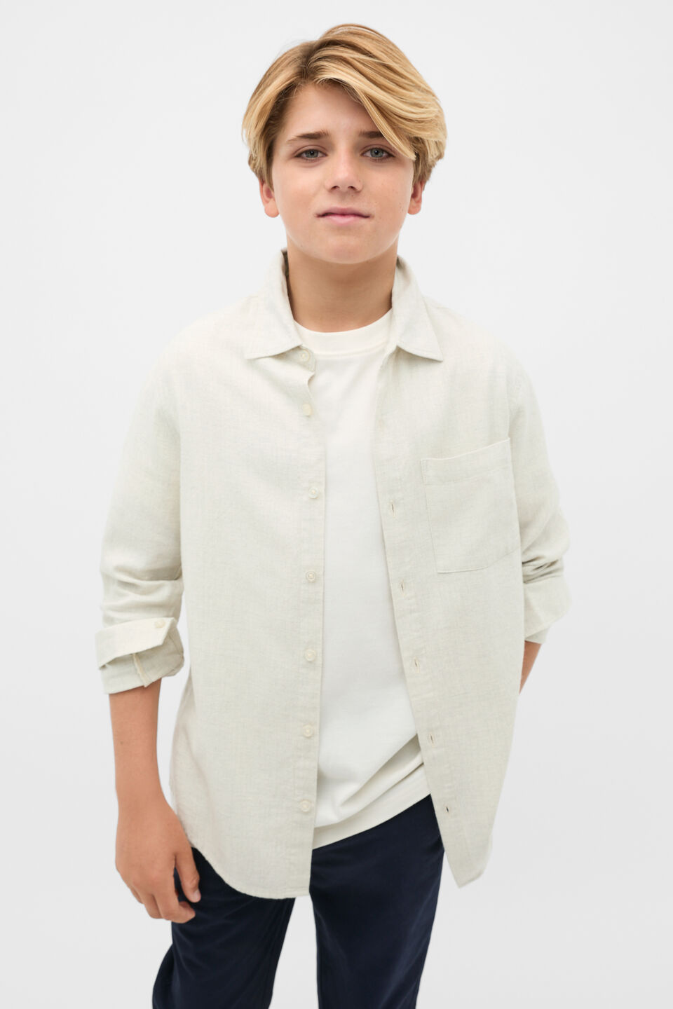 Brushed Shirt  Oat Marle