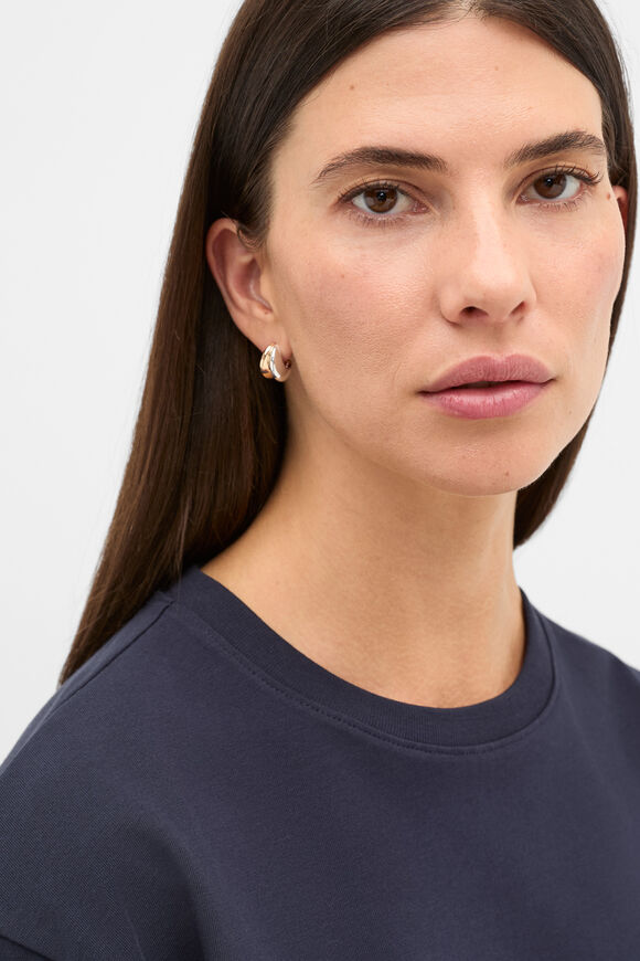 Mixed Metals Teardrop Earring  Gold Silver  hi-res