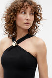Halter Rib Tank  Black  hi-res