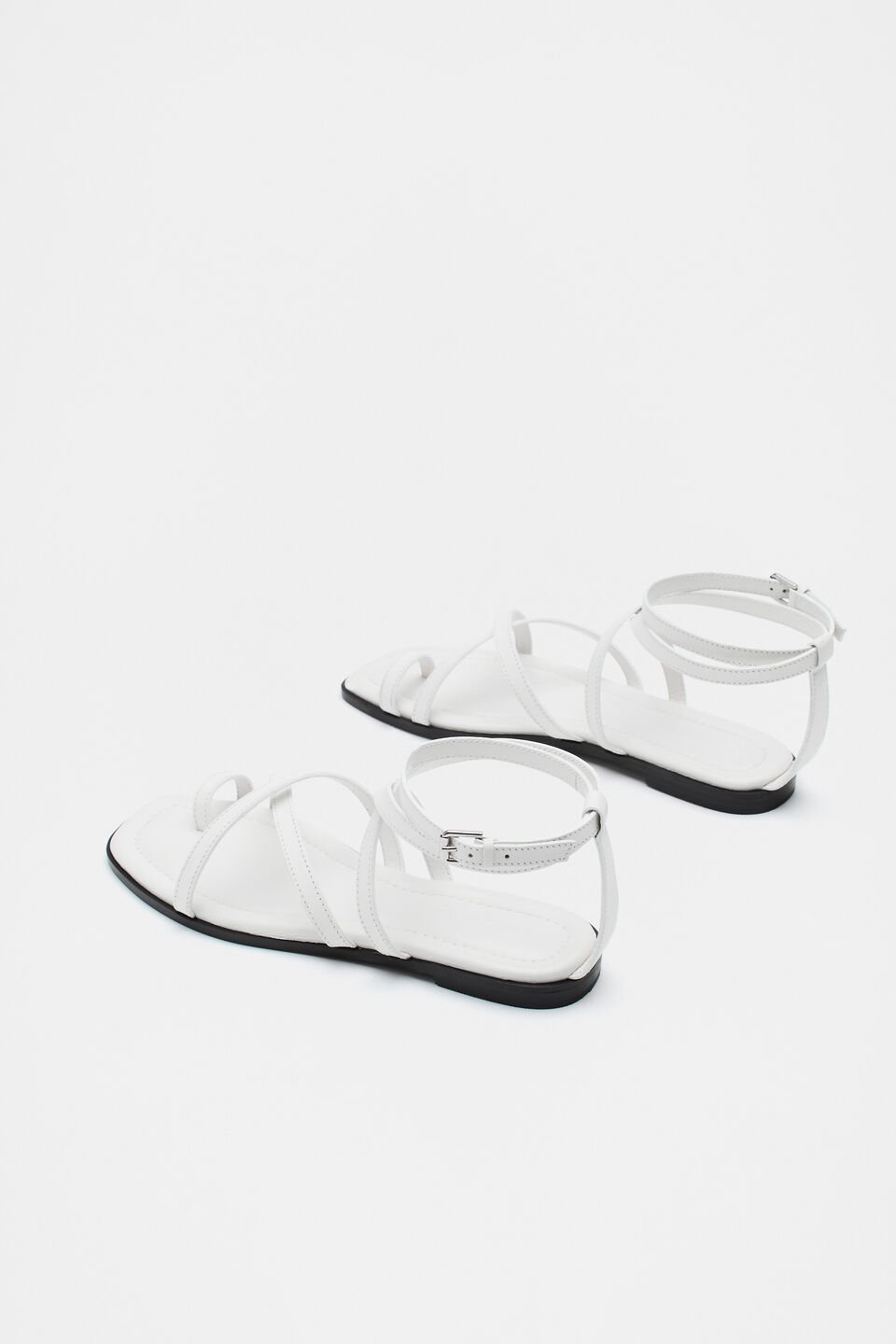 Addison Flat Sandal  White