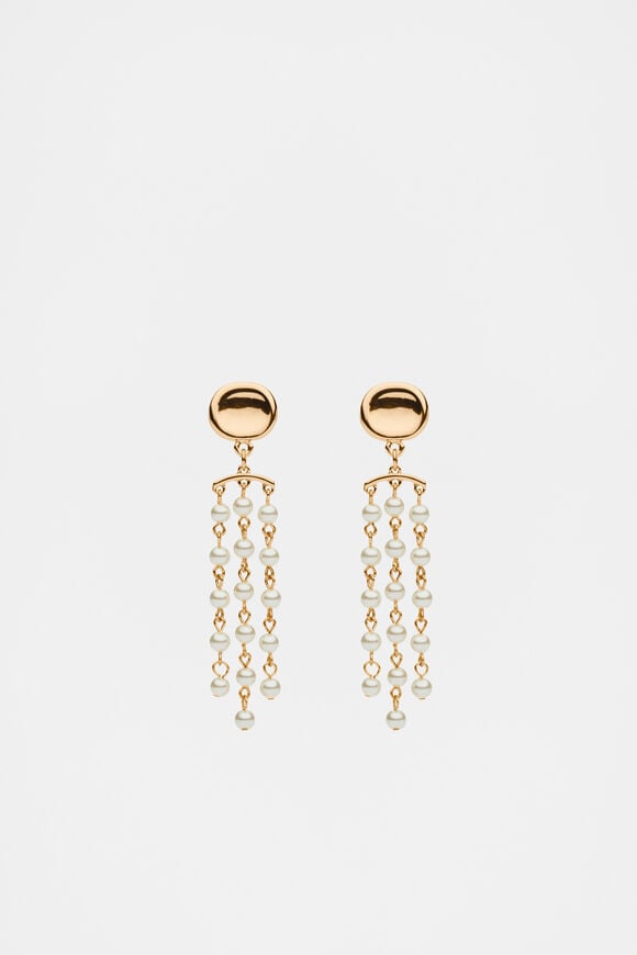 Pearl Station Long Earring  Gold  hi-res