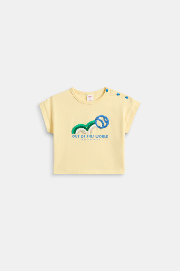 Button Detail Tee  Pale Banana  hi-res