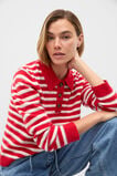 Brushed Merino Stripe Polo Knit  Poppy Stripe  hi-res
