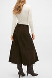 Suede Midi A Line Skirt  Coffee Bean  hi-res